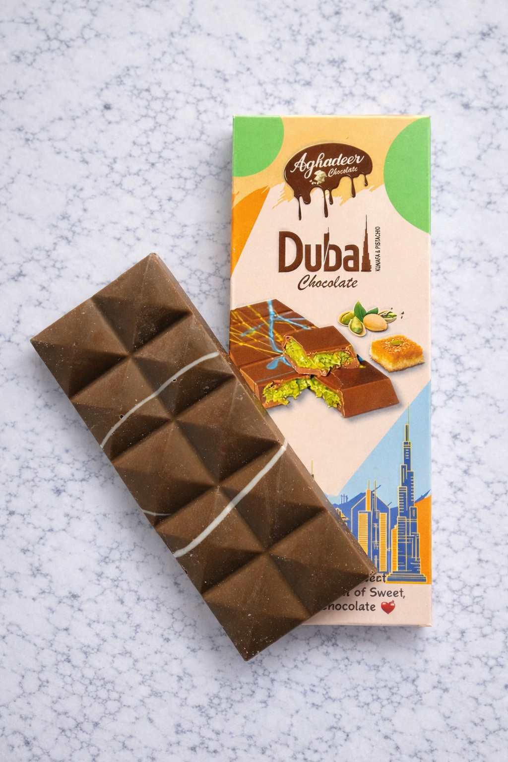 Dubai Pistachio Chocolate Gift Bar - Imported Luxury Edition