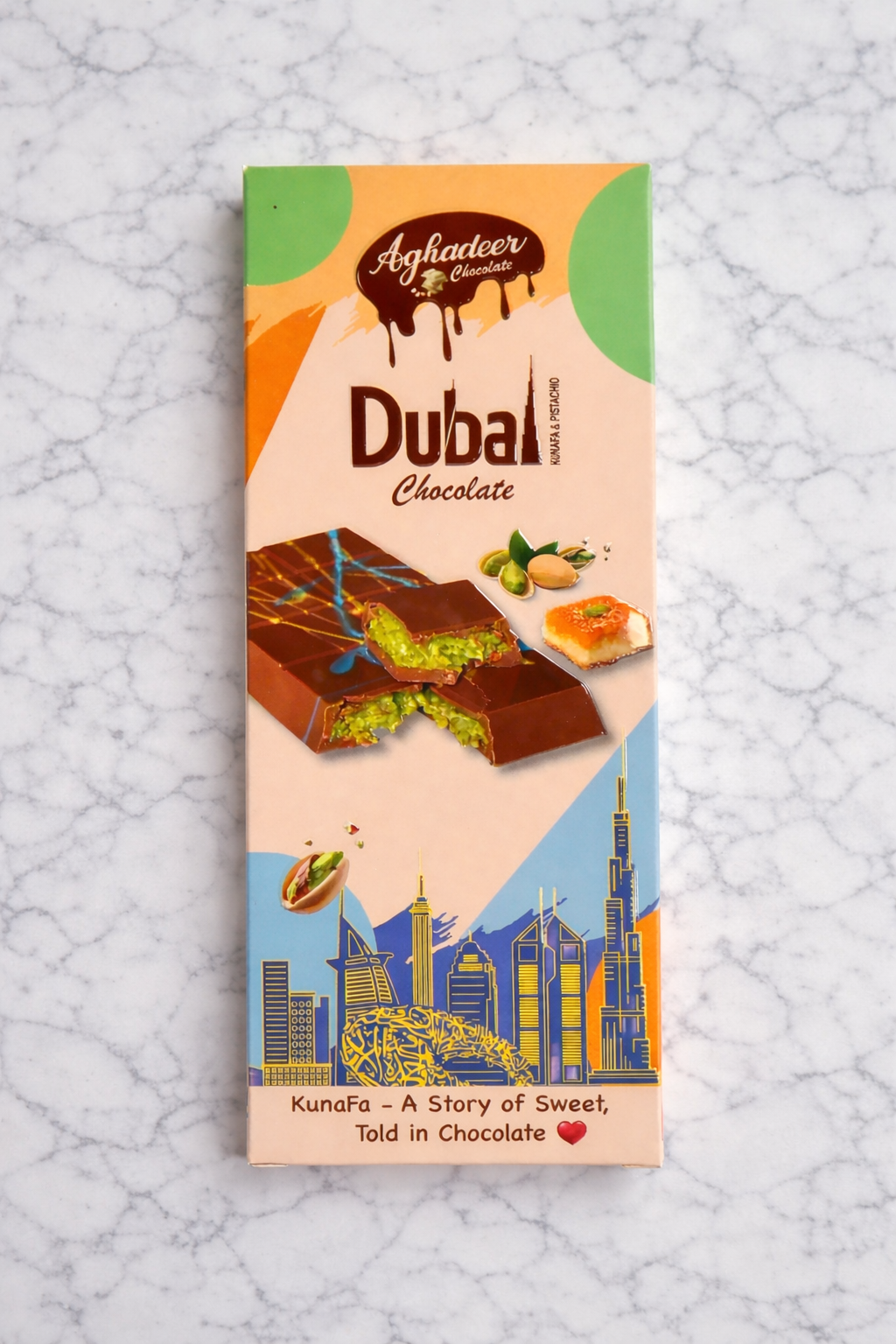 Dubai Pistachio Chocolate Gift Bar - Imported Luxury Edition